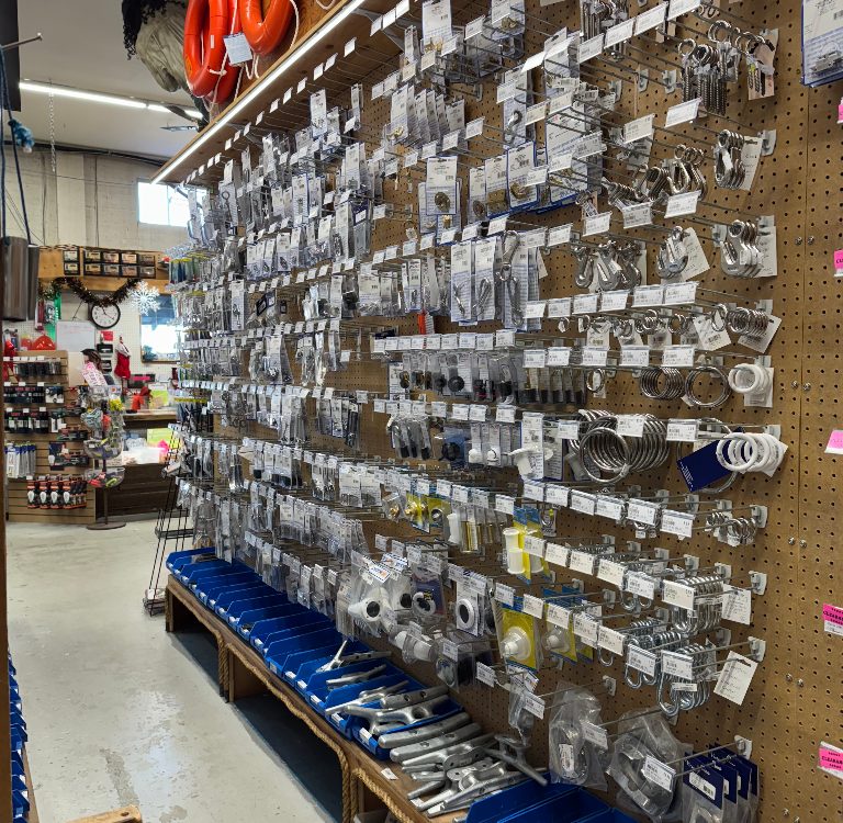 Hardware wall in a marine chandlery